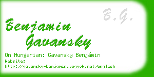 benjamin gavansky business card